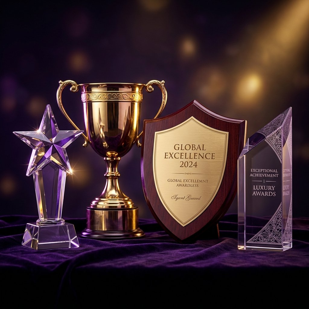 Glass trophies and custom awards